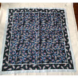 Sarah Coventry Vintage Scarf Paisley Black Blue Red